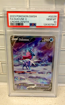 Pokemon Suicune V Crown Zenith Galarian Gallery Full Art #GG38 PSA 10 Gem Mint - Image 1