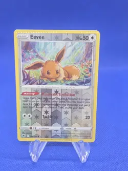 Pokemon Astral Radiance Eevee 119/189 Reverse Holo Common - TOP CRIMPED ERROR - Image 1