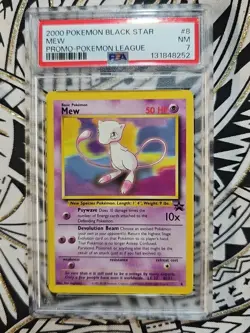 2000 POKEMON VTG PROMO BLACK STAR POKEMON LEAGUE #8 MEW PSA 7 NEAR MINT (252) - Image 1