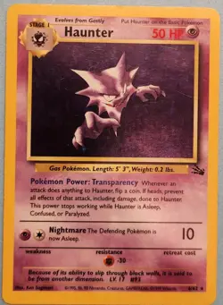LP POKEMON CARD HAUNTER 6/62 FOSSIL SET HOLO RARE VINTAGE 1999 POKEMON CARD - Image 4