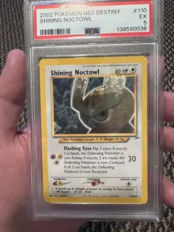 PSA 5 Pokemon 2002 Neo Destiny Shining Noctowl Holo #110 - Image 1