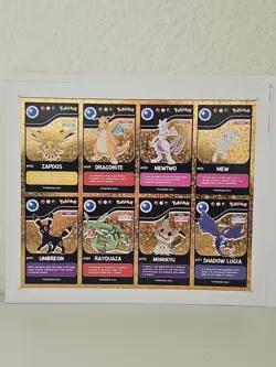 Pokemon Fan Art Uncut Sheets Set Of 3 Charizard, Snorlax, Rayquaza,Mewtwo 2024 - Image 2