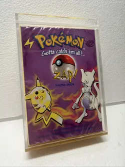 Pokemon Zap Theme Deck Box with Inserts Coin, Book, Sealed Counters - Image 1