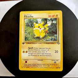 Pikachu 60/64 1st Edition Red Cheeks Jungle Set 1999 Pokemon TCG Card LP - Image 1