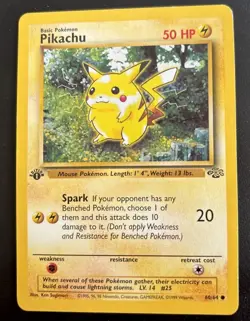 Pikachu 60/64 1st Edition Red Cheeks Jungle Set 1999 Pokemon TCG Card LP - Image 3