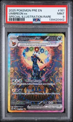2025 Pokemon Prismatic Evolutions Umbreon ex #161 SIR PSA 9 - Image 1