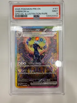 2025 Pokemon Prismatic Evolutions Umbreon ex #161 SIR PSA 9 - Image 3
