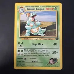 Pokemon Vintage Non Holo Rare Giovanni's Nidoqueen Gym Challenge 23/132 WotC - Image 1