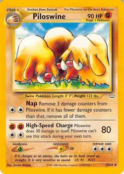 Piloswine 36/64 Uncommon Neo Revelation Pokemon LP - Image 1