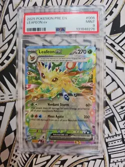 Pokemon TCG Leafeon Ex 006/131 SV Prismatic Evolutions PSA 9 MINT (276) - Image 1
