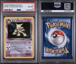 2000 POKEMON ROCKET #1 DARK ALAKAZAM-HOLO PSA 8 **SWIRL** - Image 1