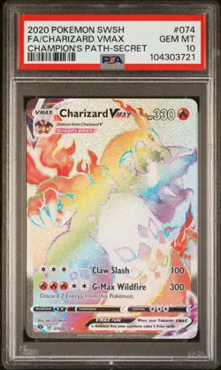 Charizard Vmax 074/073 Secret Champion's Path Pokemon PSA 10 *721 - Image 1