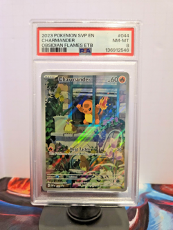 2023 POKEMON SVP EN-SV BLACK STAR PROMO #044 CHARMANDER PSA 8 - Image 1
