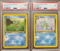 SEQUENTIAL PSA 9 HORSEA 49 & SEADRA 42 1ST EDITION FOSSIL POKEMON MINT VINATGE - Image 1