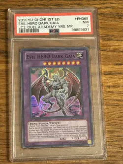 Yu-Gi-Oh! - Evil HERO Dark Gaia - LCGX-EN069 - Super Rare - 1st Edition PSA 7 - Image 1