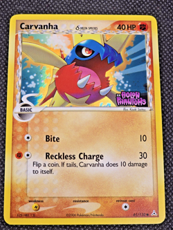 Carvanha 61/110 EX Holon Phantoms Stamped Reverse Holo Pokemon Card NM -- L18 - Image 1