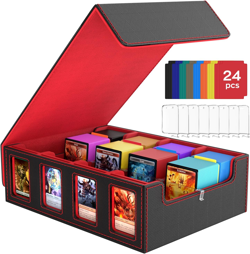 Trading Card Storage Box, 3000+ MTG Deck Box with 24 Colorful Dividers & 8 Card - Image 1