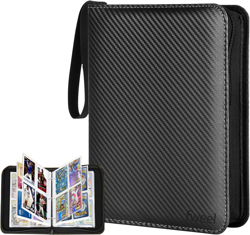 4 Pocket Card Binder with Zipper, 400 Pockets PU Card Album, Portable Waterproof - Image 1