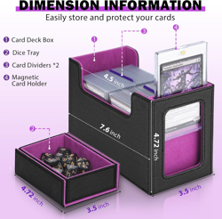 MTG Card Storage Deck Box with Display Window, Commander Deck Box TCG Fit MTG Ma - Image 2