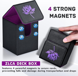 Card Deck Box for MTG Cards with 2 Dividers, Card Storage Box Fits 100+ Single S - Image 4
