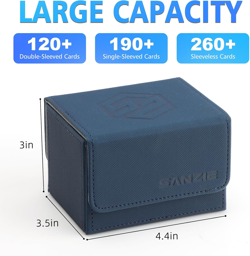 Card Deck Box for MTG Commander Deck Box Fits 190+ Single Sleeved Trading Cards - Image 2