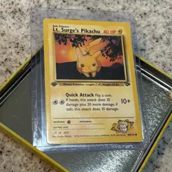 Lt. Surge's Pikachu 84/132 1st Edition | Gym Challenge Icon Pokemon | Boss Cards - Image 1