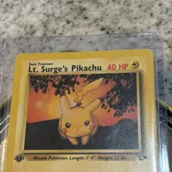 Lt. Surge's Pikachu 84/132 1st Edition | Gym Challenge Icon Pokemon | Boss Cards - Image 3
