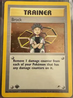 Pokemon 2000 Gym Heroes 1st Edition Brock Holo Card #15/132 - Image 1