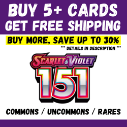 Pokemon 151 - BUY 5+ CARDS = FREE SHIPPING - Save up to 30% - Image 1