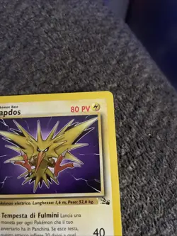 ITALIAN Zapdos Pokemon Fossil #30/62 - 1999 - Pokemon Card - Image 3