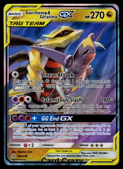 Garchomp & Giratina GX 146/236 - SM - Unified Minds Pokemon Card [Played] - Image 1