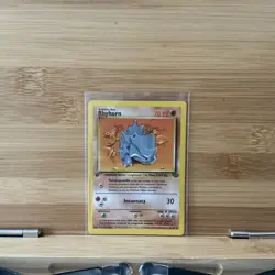 Rare Vintage 1st Edition Italian Rhyhorn Jungle 61/64 Pokemon Card - Image 1