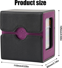 Card Deck Box for Trading Cards with Dice Tray, Holds 100+ Double-Sleeved Cards - Image 5