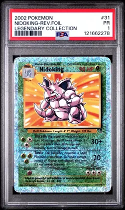 Nidoking Legendary Collection Reverse Holo Card 31/110 PSA 1 - Image 1