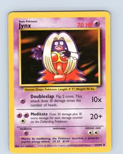 Pokemon TCG Jynx Base Set 31/102 Unlimited Uncommon Card WOTC LP-NM - Image 1