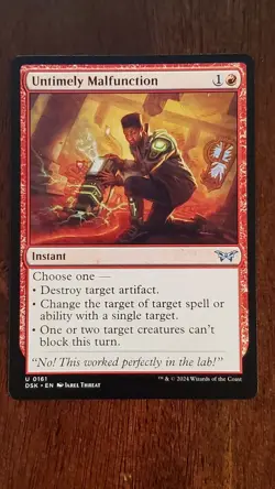 Untimely Malfunction DSK EX/LP #161 MTG Magic the Gathering Instant Red Uncommon - Image 1