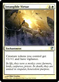 X 1 Intangible Virtue NM-M Innistrad 019 MTG Magic The Gathering - Image 1