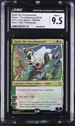 AJANI, THE GREATHEARTED Promotional Prerelease Foil Rare CGC 9.5 MTG - Image 1