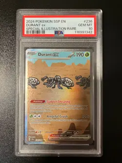 2024 POKEMON SSP EN-SURGING SPARKS SPECIAL ILLUSTRATION RARE DURANT EX PSA 10 - Image 1