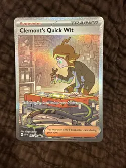 Clemonts Quick Wit 243/191 Pokemon TCG Surging Sparks Special Illustration - Image 1