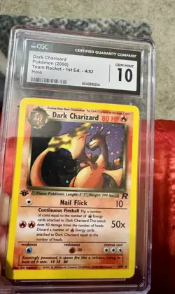 Pokemon TCG 2000 Team Rocket Dark Charizard 1st Edition Holo Rare CGC perfect 10 - Image 3
