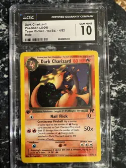Pokemon TCG 2000 Team Rocket Dark Charizard 1st Edition Holo Rare CGC perfect 10 - Image 4