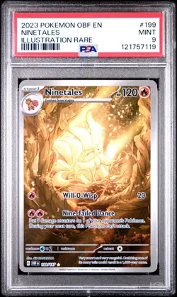 2023 POKEMON OBF EN-OBSIDIAN FLAMES #199 NINETALES ILLUSTRATION RARE PSA 9 - Image 1