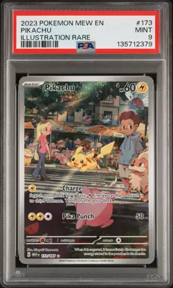 2023 POKEMON MEW EN-151 173 PIKACHU ILLUSTRATION RARE PSA 9 - Image 1