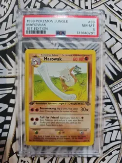 Pokemon TCG VTG Jungle 1st Edition Marowak 39/64 Uncommon PSA 8 NM-MT (261) - Image 1
