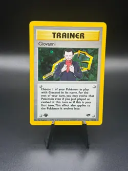 1ST EDITION POKEMON GYM CHALLENGE - GIOVANNI #18/132 (TRAINER) - HOLO (NM) - Image 1