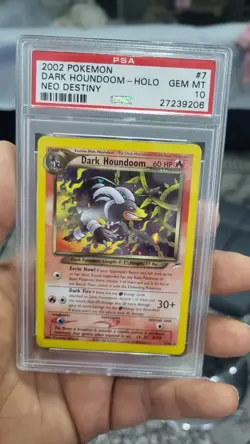 Pokemon Dark Houndoom Neo Destiny Unlimited Holo Rare #7 PSA 10 Gem Mint - Image 1