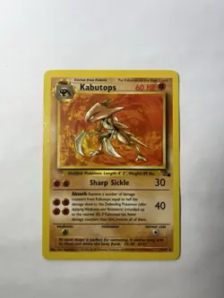 Pokemon TCG Kabutops 24/62 Fossil Unlimited Non-Holo Rare Vintage LP++ - Image 1