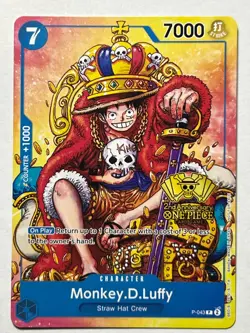 Monkey.D.Luffy (2nd Anniversary Stamped Promo) P-043 One Piece English - Image 2