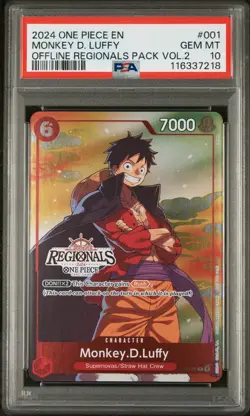 2024 One Piece Monkey D Luffy Offline Regionals Pack Vol 2 PSA 10 - Image 1